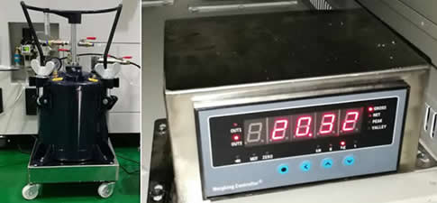 Glue weighing system can avoid missing coating